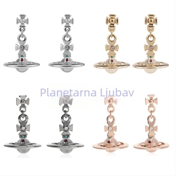 Naušnice Saturn Series s 3D staklenim perlama, srebrnom ugradnjom, dječji stil