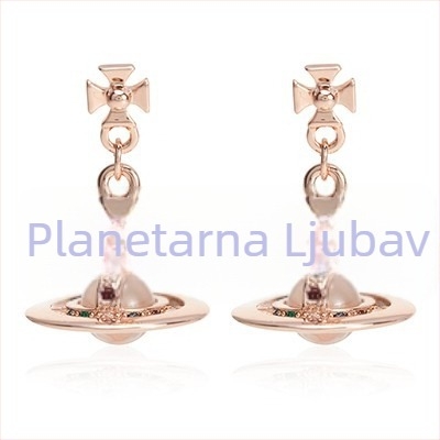 Naušnice Saturn Series s 3D staklenim perlama, srebrnom ugradnjom, dječji stil