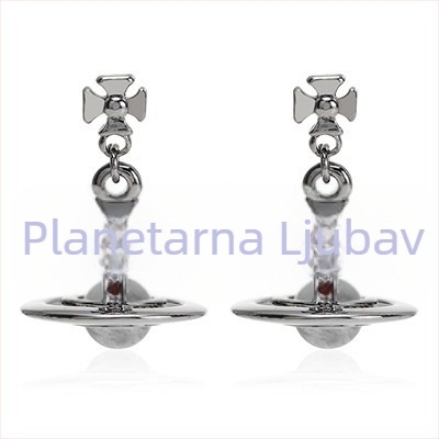 Naušnice Saturn Series s 3D staklenim perlama, srebrnom ugradnjom, dječji stil