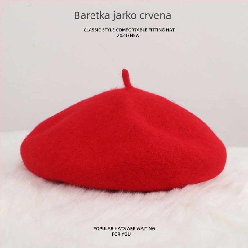 Jednobojni dječji beret za zimu, unisex, kupolasti vrh, topao i otporan na vjetar