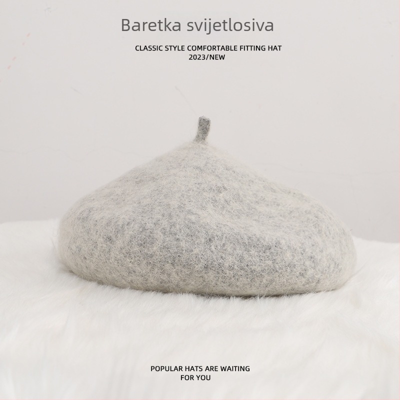 Jednobojni dječji beret za zimu, unisex, kupolasti vrh, topao i otporan na vjetar
