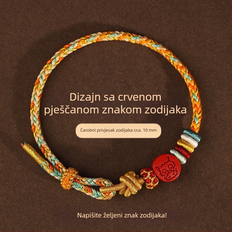 Ručni pleteni narukvica od konca – Unisex, minimalistički stil; Materijal: konac; Obrada: ručno pletenje; Pogodno kao poklon za obljetnicu