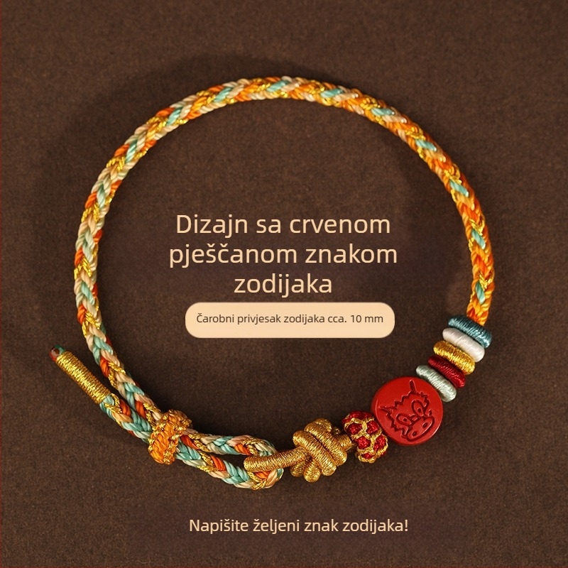Ručni pleteni narukvica od konca – Unisex, minimalistički stil; Materijal: konac; Obrada: ručno pletenje; Pogodno kao poklon za obljetnicu