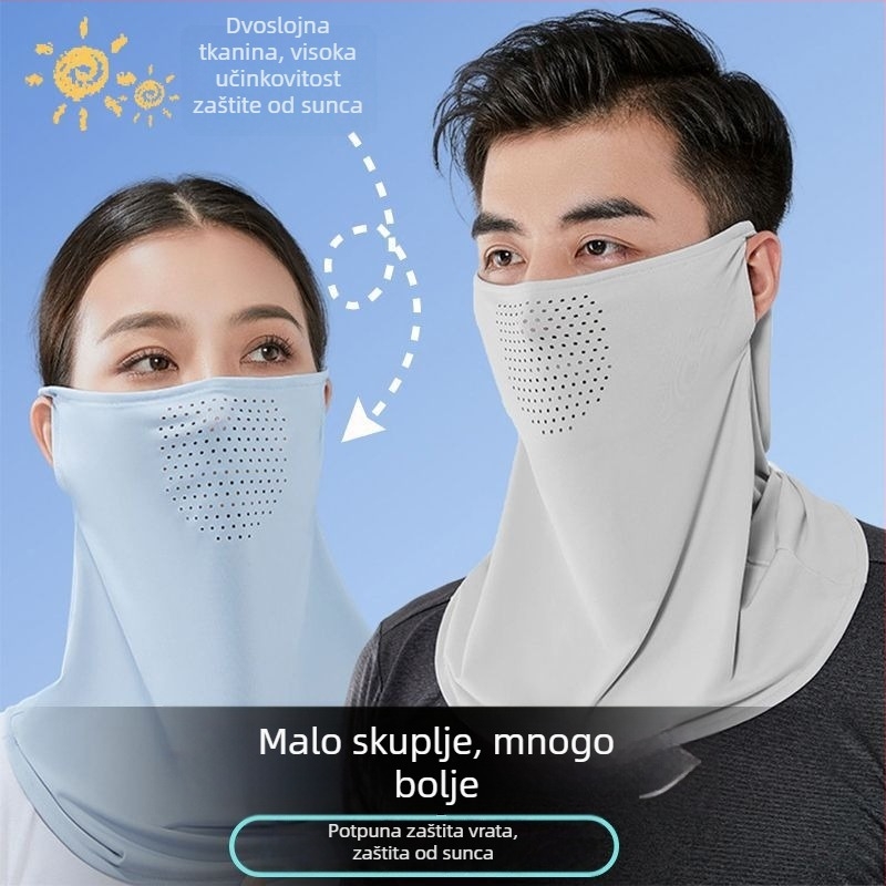 Muška ljetna maska za zaštitu od sunca s punim licem, prozračna šalica za vrat, Lycra-Spandex, Ice Silk veo, glavni sadržaj vlakana 81–95%, proljeće 2024