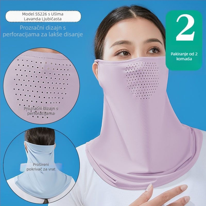 Muška ljetna maska za zaštitu od sunca s punim licem, prozračna šalica za vrat, Lycra-Spandex, Ice Silk veo, glavni sadržaj vlakana 81–95%, proljeće 2024
