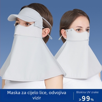 Maska za sunce za lice za žene, prozračna, Ice Silk/Nylon smjesa, UV zaštita, za vožnju biciklom, proljeće 2021 izdanje; glavni sastav tkanine 31–50%.