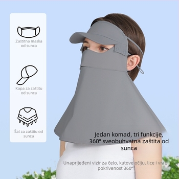 Maska za sunce za lice za žene, prozračna, Ice Silk/Nylon smjesa, UV zaštita, za vožnju biciklom, proljeće 2021 izdanje; glavni sastav tkanine 31–50%.