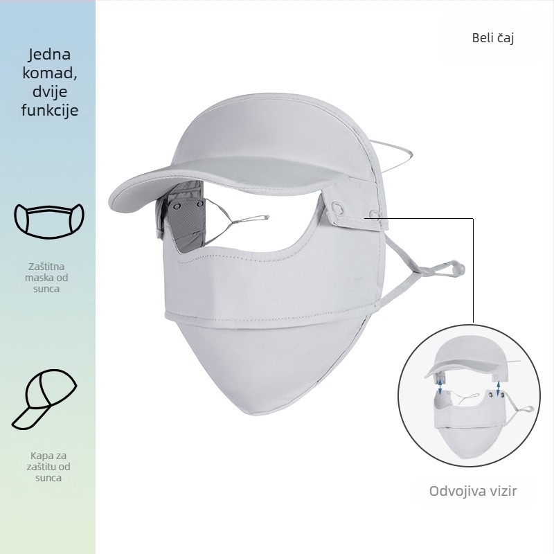 Maska za sunce za lice za žene, prozračna, Ice Silk/Nylon smjesa, UV zaštita, za vožnju biciklom, proljeće 2021 izdanje; glavni sastav tkanine 31–50%.