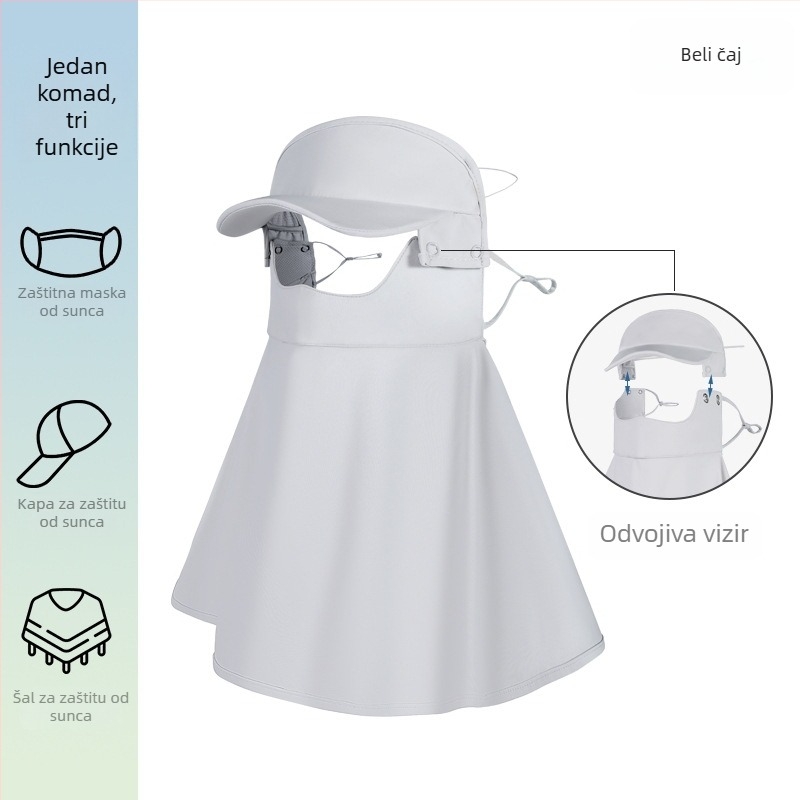 Maska za sunce za lice za žene, prozračna, Ice Silk/Nylon smjesa, UV zaštita, za vožnju biciklom, proljeće 2021 izdanje; glavni sastav tkanine 31–50%.