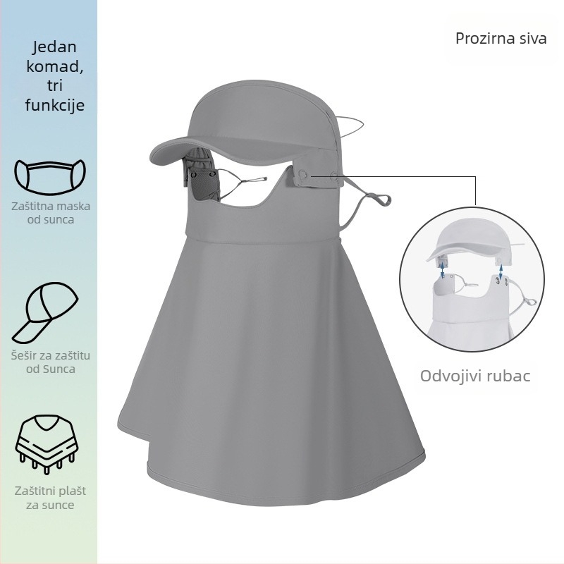 Maska za sunce za lice za žene, prozračna, Ice Silk/Nylon smjesa, UV zaštita, za vožnju biciklom, proljeće 2021 izdanje; glavni sastav tkanine 31–50%.