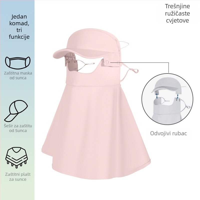 Maska za sunce za lice za žene, prozračna, Ice Silk/Nylon smjesa, UV zaštita, za vožnju biciklom, proljeće 2021 izdanje; glavni sastav tkanine 31–50%.
