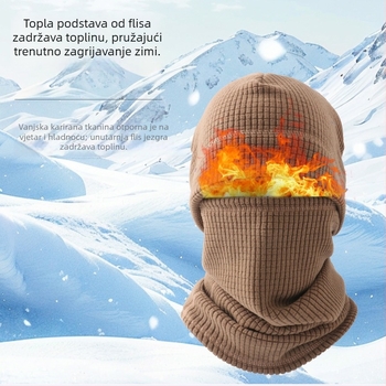 Maska za lice od polar fleece-a s kapuljačom za skijanje i biciklizam, topla zaštita od vjetra za jesen i zimu