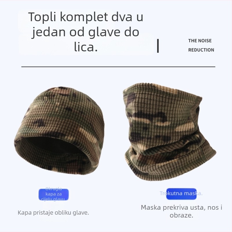 Maska za lice od polar fleece-a s kapuljačom za skijanje i biciklizam, topla zaštita od vjetra za jesen i zimu