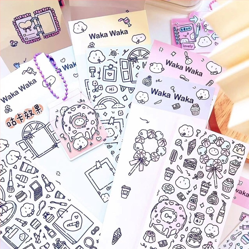 Wow kawaka skup naljepnica za planer – crtani stil, materijal: umjetnički papir s premazom, proces tiska, ispis logotipa, prilagodba dostupna