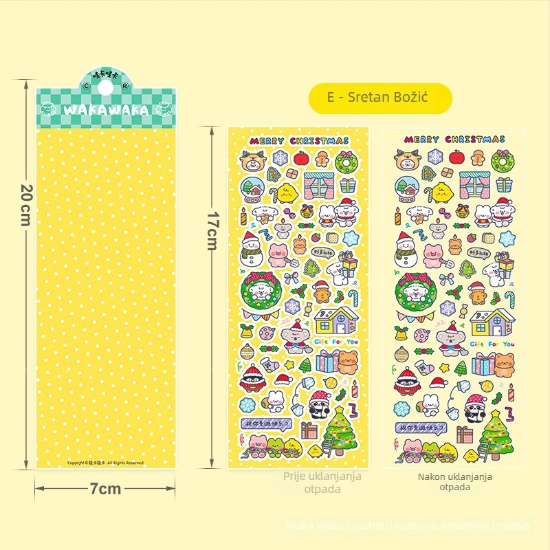 Wow kawaka skup naljepnica za planer – crtani stil, materijal: umjetnički papir s premazom, proces tiska, ispis logotipa, prilagodba dostupna