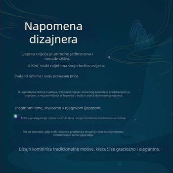 Etnička cvjetna ukosnica za kosu, ručno izrađena od bakra, cvjetni motiv, neovisno pakiranje
