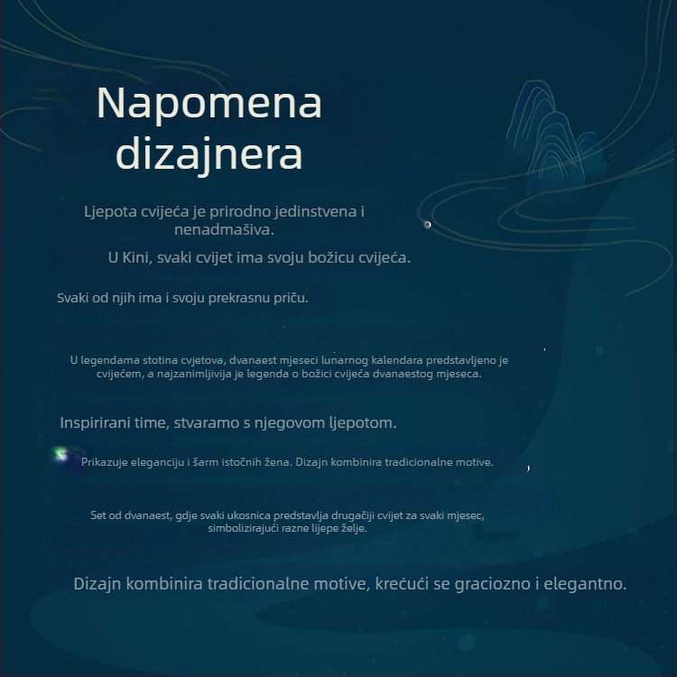 Etnička cvjetna ukosnica za kosu, ručno izrađena od bakra, cvjetni motiv, neovisno pakiranje