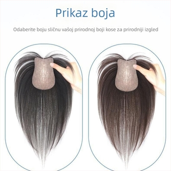 Topper za kosu od ljudske kose, model F520, mehanizam pričvršćivanja, ravna kosa, može se bojiti i kovrčati
