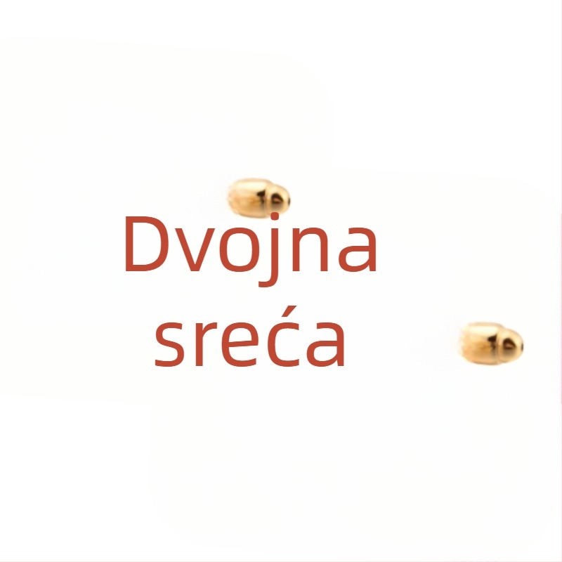 Unisex set čeličnih manžetnih gumba i klipsa za kravatu, motiv Dvije sreće, elektroplatirani završetak