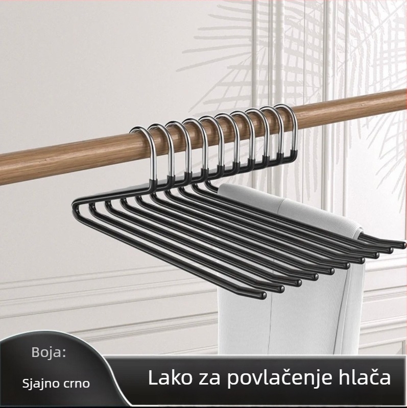Vješalica za hlače u obliku guske, nano PVC premaz protiv sklizanja, jednostranog jednostrukog bezšavnog dizajna, dip molding tehnologija, 2 komada u pakiranju, pogodna za hlače, šalice i kravate