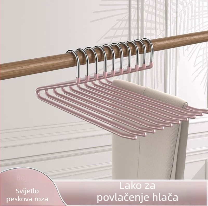 Vješalica za hlače u obliku guske, nano PVC premaz protiv sklizanja, jednostranog jednostrukog bezšavnog dizajna, dip molding tehnologija, 2 komada u pakiranju, pogodna za hlače, šalice i kravate