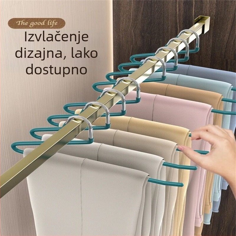 Vješalica za hlače u obliku guske, nano PVC premaz protiv sklizanja, jednostranog jednostrukog bezšavnog dizajna, dip molding tehnologija, 2 komada u pakiranju, pogodna za hlače, šalice i kravate