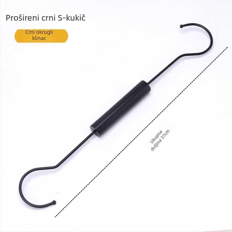 Drveni stalak za izlaganje odjeće s U-klipom i S-kukom, moderni minimalistički stil; pogodno za vješalice, držače za hlače i držače za kravate