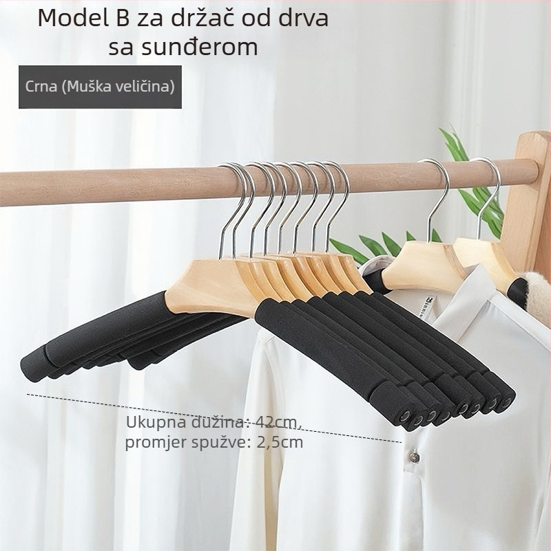 Klip za sušenje odjeće — protuklizni, bez tragova, moderni minimalistički stil; materijal: spužva; visoka nosivost; pogodan za košulje, odijela i hlače