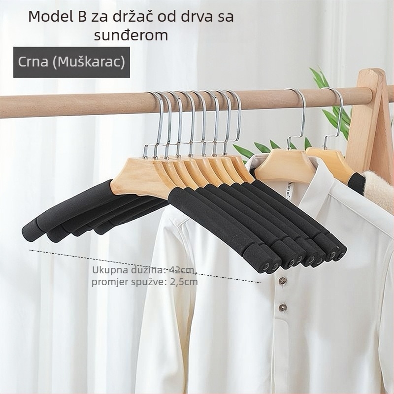 Klip za sušenje odjeće — protuklizni, bez tragova, moderni minimalistički stil; materijal: spužva; visoka nosivost; pogodan za košulje, odijela i hlače