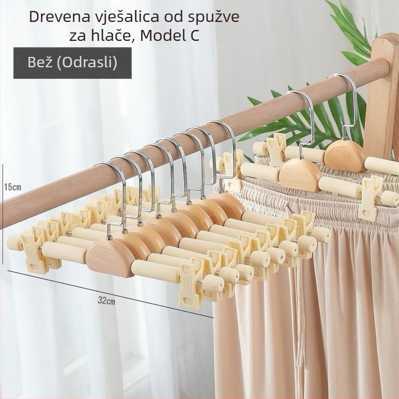 Klip za sušenje odjeće — protuklizni, bez tragova, moderni minimalistički stil; materijal: spužva; visoka nosivost; pogodan za košulje, odijela i hlače