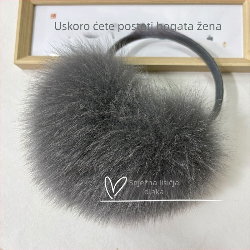 Ušne zaštitne navlake od pravog lisjeg krzna za zimu, prijenosne, korejski stil, unisex