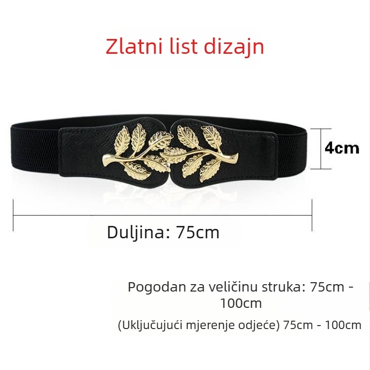 Elastični pojas za produženu zimsku jaknu (Materijal: umjetna koža; Kopča: legura; Način zatvaranja: kukica; Širina: >4 cm; Marka: Golden Pear)