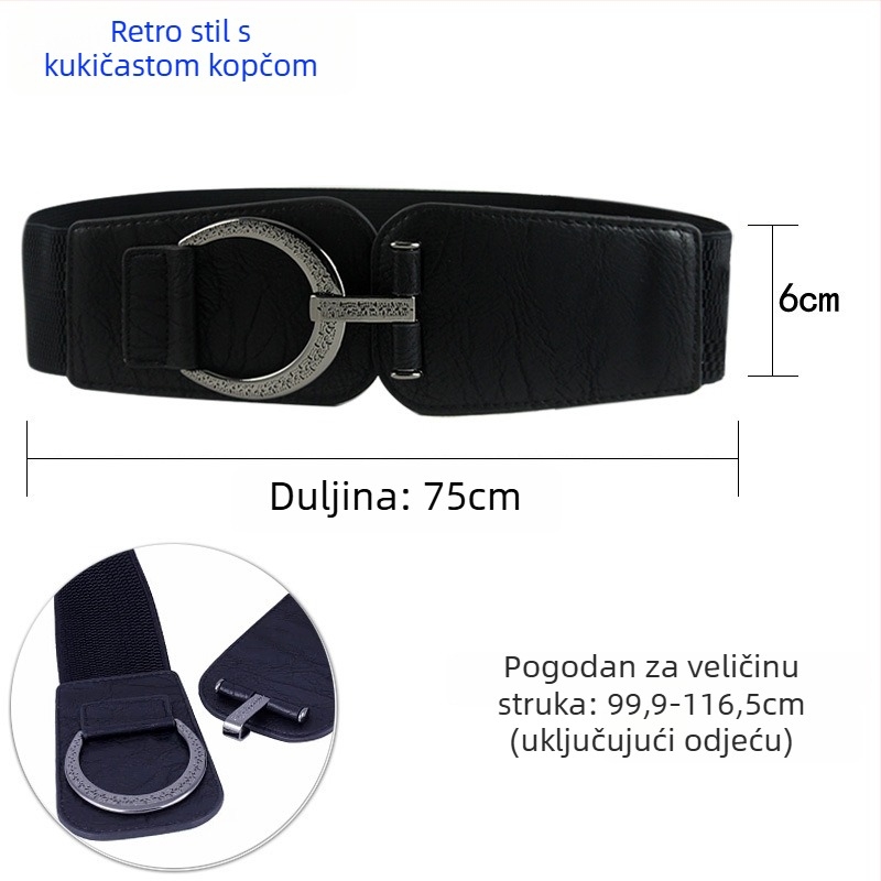 Elastični pojas za produženu zimsku jaknu (Materijal: umjetna koža; Kopča: legura; Način zatvaranja: kukica; Širina: >4 cm; Marka: Golden Pear)