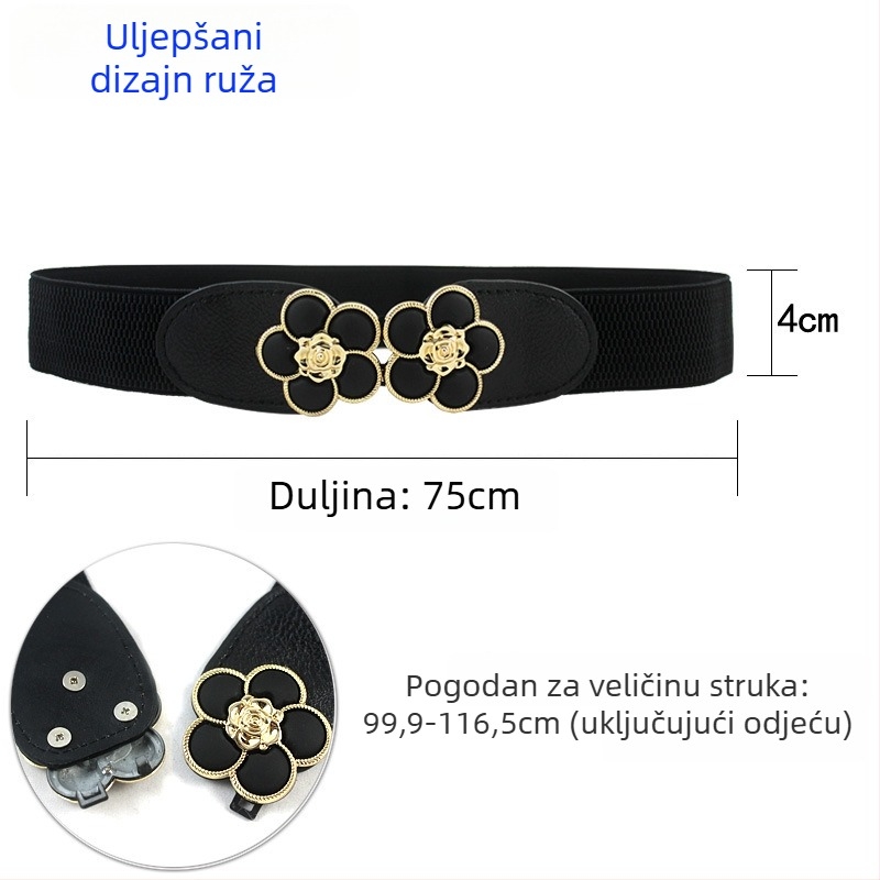 Elastični pojas za produženu zimsku jaknu (Materijal: umjetna koža; Kopča: legura; Način zatvaranja: kukica; Širina: >4 cm; Marka: Golden Pear)