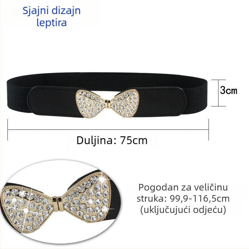 Elastični pojas za produženu zimsku jaknu (Materijal: umjetna koža; Kopča: legura; Način zatvaranja: kukica; Širina: >4 cm; Marka: Golden Pear)