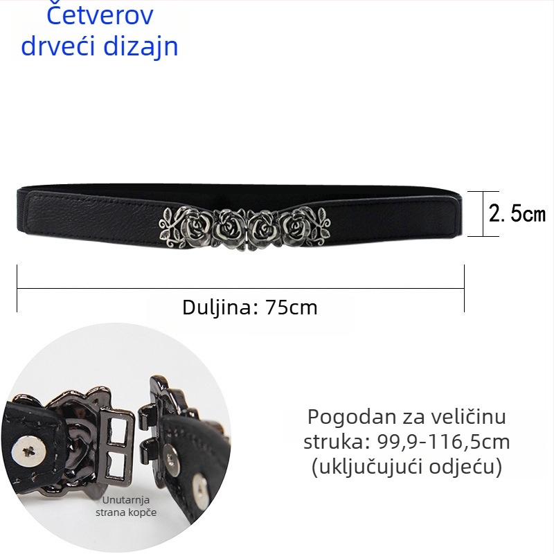 Elastični pojas za produženu zimsku jaknu (Materijal: umjetna koža; Kopča: legura; Način zatvaranja: kukica; Širina: >4 cm; Marka: Golden Pear)