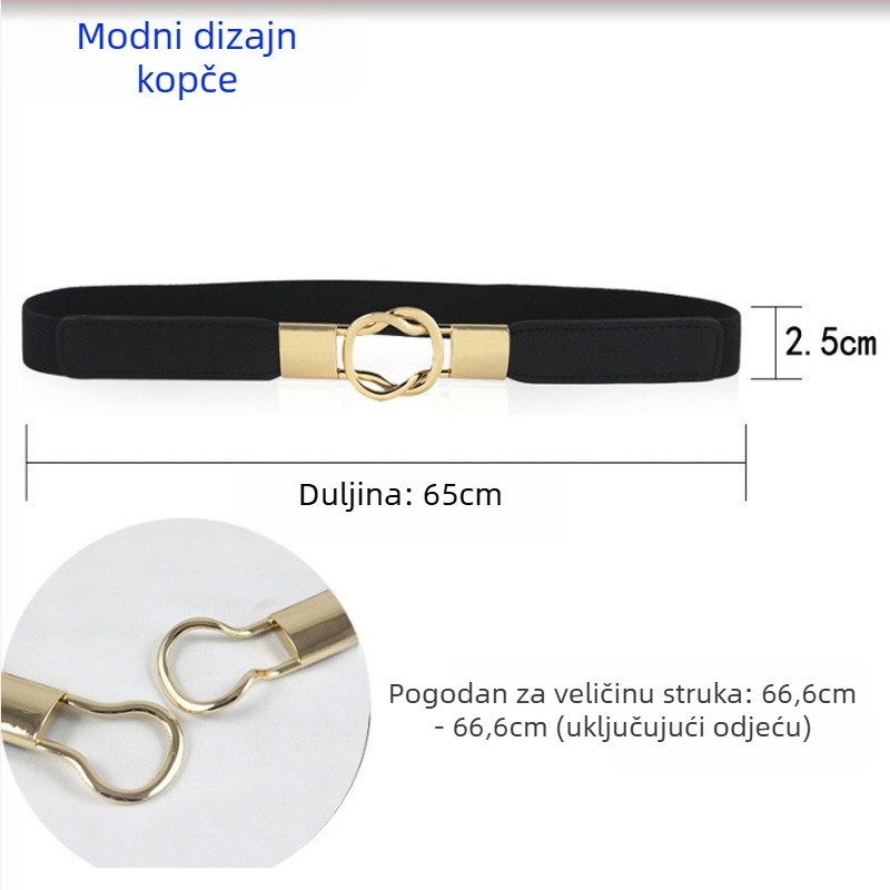 Elastični pojas za produženu zimsku jaknu (Materijal: umjetna koža; Kopča: legura; Način zatvaranja: kukica; Širina: >4 cm; Marka: Golden Pear)