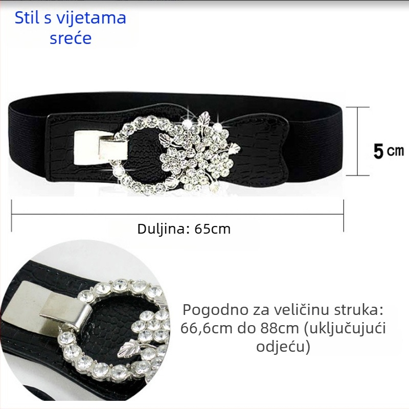 Elastični pojas za produženu zimsku jaknu (Materijal: umjetna koža; Kopča: legura; Način zatvaranja: kukica; Širina: >4 cm; Marka: Golden Pear)