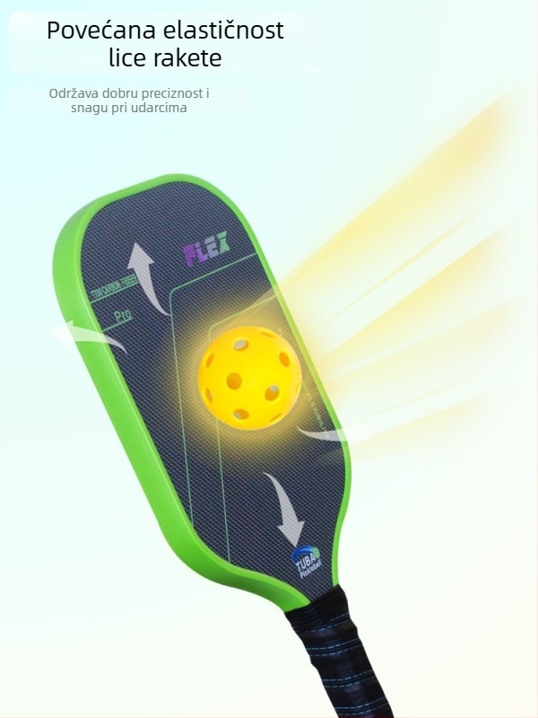 Set pickleball reketa – karbonska vlakna tekstura, mat završni sloj, uzorak titanijumske žice, težina 230 g, T700 karbonska vlakna