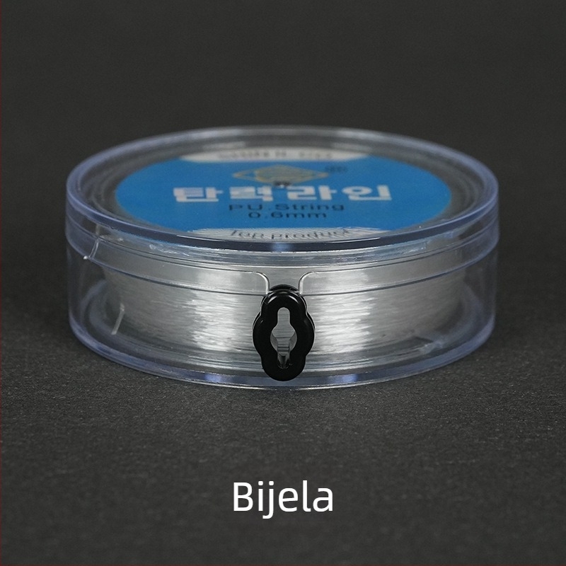 Elastična ribarska nit s okruglom prozirnom kristalnom niti i perlama, ručno pletena od spandeksa