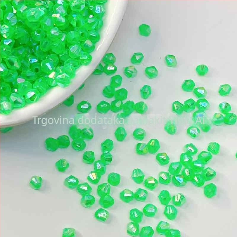 4 mm prozirne AB irizirajuće akrilne perle s dvostrukim vrhom, oblik dijamanta, za DIY nakit, ukrase za odjeću i dodatke za kosu