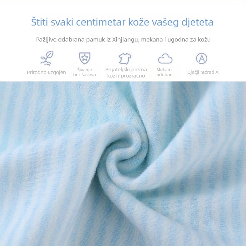 Dječji kombinezon od pamuka — za sve sezone, 80% pamuka, dugi rukav, bez šavova, unisex