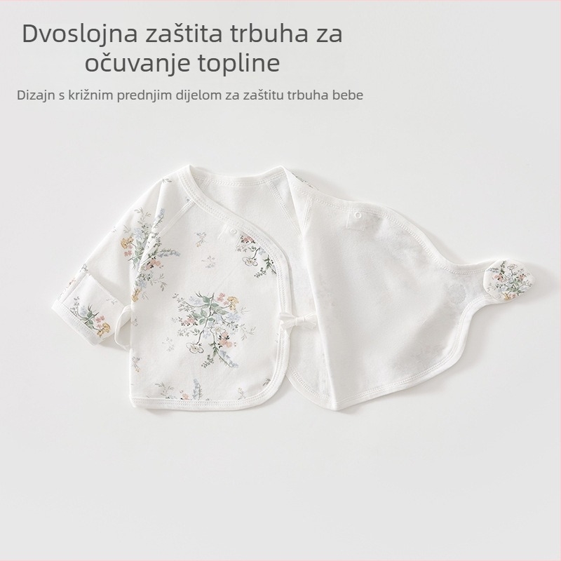 Novorođenče romper od 100% pamuka, svesezonski, dugi rukav, unisex (0-12 mjeseci)