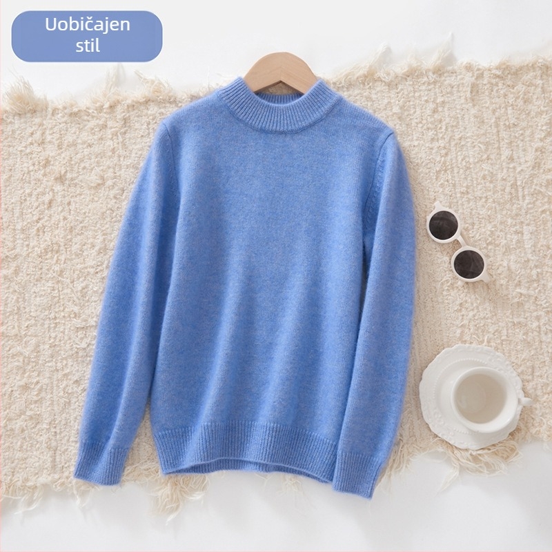 Dječji kašmirski pleteni džemper, debeli, unisex, dugi rukavi