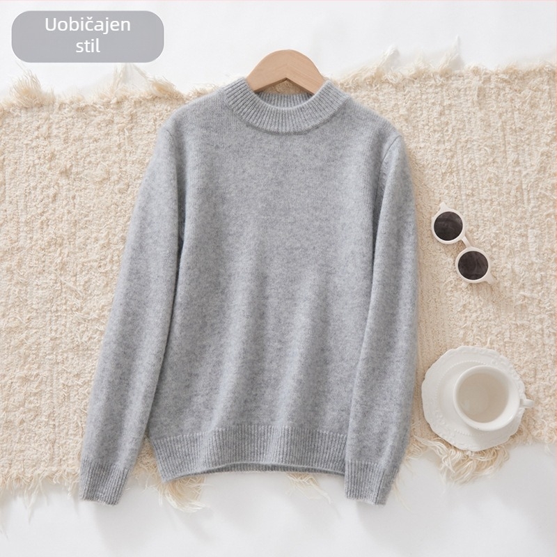 Dječji kašmirski pleteni džemper, debeli, unisex, dugi rukavi