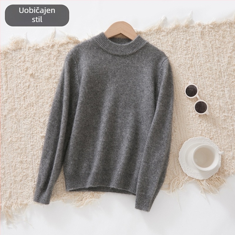 Dječji kašmirski pleteni džemper, debeli, unisex, dugi rukavi