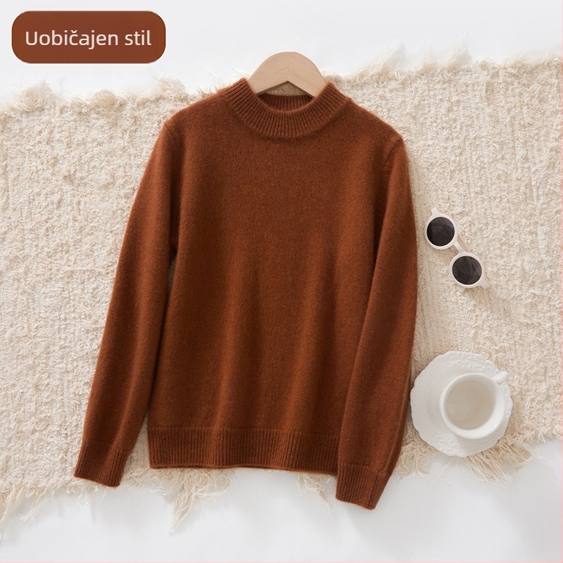 Dječji kašmirski pleteni džemper, debeli, unisex, dugi rukavi