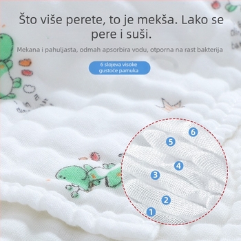 Dječji ručnik za lice od čiste pamuk gaze — mekani kvadratni ručnik za brisanje sline i čišćenje lica, za djecu 3–8 godina