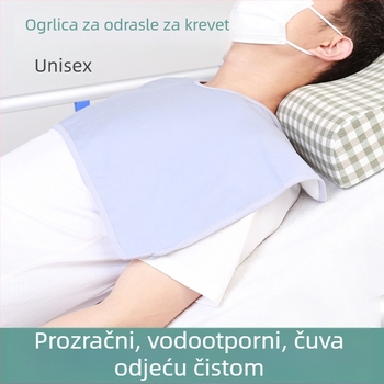 Odrasli bib za jelo, unisex, pamuk, za ležeće pacijente