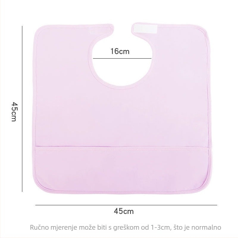 Odrasli bib za jelo, unisex, pamuk, za ležeće pacijente